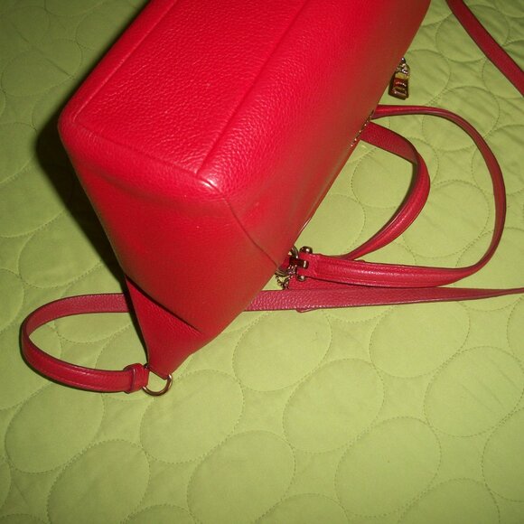 Coach Prairie Red Pebble Leather Satchel/Crossbody Bag with Wallet - Picture 9 of 16